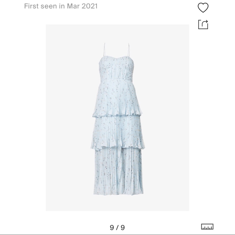 Metallic Floral Tiered Midi Dress by Self Portrait - Picture 9 of 9